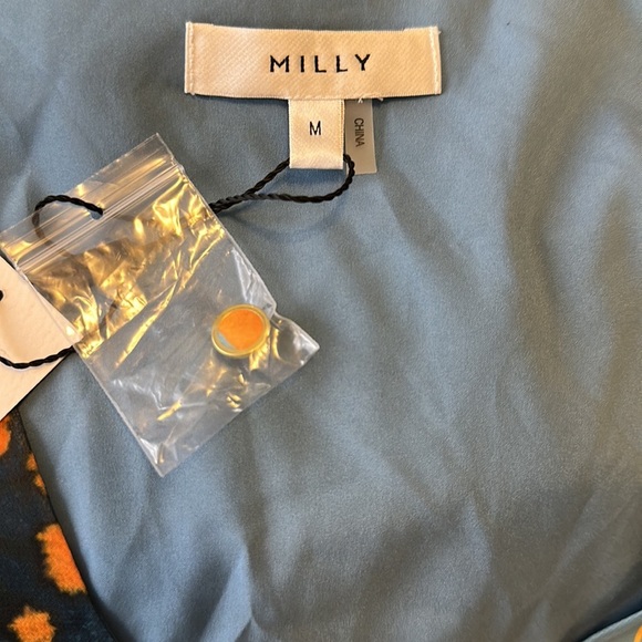 Milly Greer Watercolor Azalea Top Sz M Blouse - Picture 7 of 7